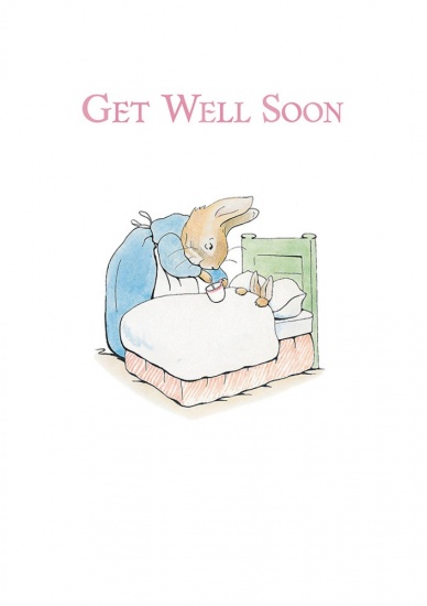 Beatrix Potter Mrs Rabbit & Peter Get Well Soon Greeting Card